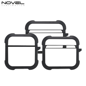 เคสซิลิโคนกันกระแทกแบบ 2 มิติ สำหรับใส่หูฟัง ป้องกันการตก กระแทก  แบบสับลิเมชั่น 4 มุม สีดำ - Product Image 1