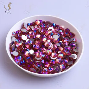 OPL Rose AB Bulk Wholesale Premium Quality Flatback Rhinestones Non-Hotfix Glass Stones Perfect For Nail Art