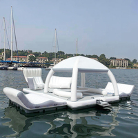 Plateforme aquatique gonflable, île flottante, tente de ponton, transat aquatique, équipement de loisirs aquatiques, bar de piscine gonflable, bateau de fête