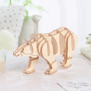 Nouveau design Tiktok vente à chaud 3D Puzzles en bois 001 animaux Kit modèle jouet MDF 3D Puzzles en bois pour adultes - Product Image 6
