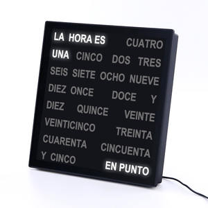 Производитель, уникальный дизайн, индивидуальные языковые настенные часы, домашний декор, голландский Французский Немецкий стол, электронные светодиодные часы - Product Image 2