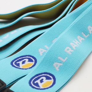 Cordons de cou élastiques personnalisés avec patch en PU et mousqueton, porte-clés, porte-badge pour employés d'entreprise - Product Image 4