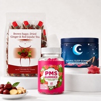Ensemble de bien-être pour femmes, sachet de thé au gingembre + gommes PMS + gommes pour le sommeil, fabricant OEM, soutien quotidien pour le confort