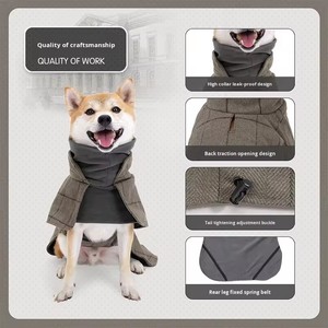 Ropa Personalizada para Mascotas, Abrigo de Poliéster para Perro, Estilo Británico, para Halloween, Navidad, Otoño e Invierno, a Cuadros, Elegante, Cálido y Resistente al Frío - Product Image 4