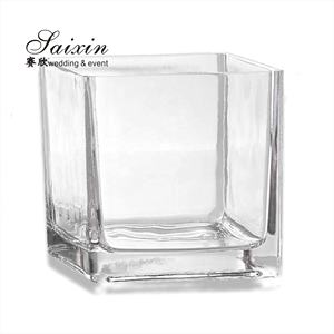 ZT-227 गर्म बिक्री वेडिंग गृह सजावट सस्ती कीमत के साथ वर्ग स्पष्ट गिलास फूलदान - Product Image 6