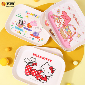 Wuhe Cartoon Rectangular Melamine Plates For Kids Food Serving Dish - Product Image 2