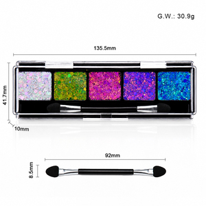 <span class=keywords><strong>Paleta</strong></span> <span class=keywords><strong>de</strong></span> <span class=keywords><strong>Sombras</strong></span> <span class=keywords><strong>de</strong></span> Ojos Vegana GP con Logotipo Personalizado, 5 Colores, Gel con Brillo, Resistente al Agua, Alta Pigmentación - Product Image 6