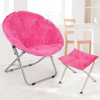 Chaise de soucoupe ronde de jardin pliante décontractée de loisirs de camping durable avec cadre en acier