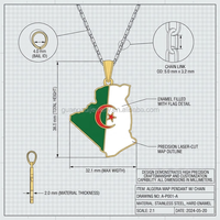 Collier de pièces de monnaie martelé avec drapeau souvenir du Cap-Vert Grèce Algérie design personnalisé en gros pour les couples
