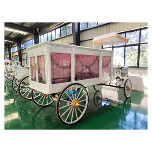 รถม้าไฟฟ้าสีขาวหรูหราสำหรับงานศพม้าขนส่งพิเศษ - Product Image 1