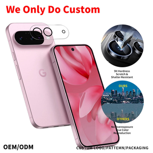 Protection d'objectif d'appareil photo ODM 9H pour Google Pixel 10 Pro/10 Pro XL, protecteur d'objectif en verre avec anneau en aluminium et plateau d'installation - Product Image 1