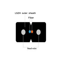 Fabrication de câble de dérivation à fibre optique GJXFH / GJXH Ftth 1 Core avec fil d'acier ou éléments FRP