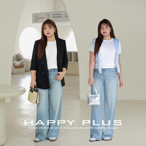 ชุดเสื้อถักผู้หญิงไซส์ใหญ่ ดานเรน พร้อมกางเกงยีนส์และเสื้อเบลเซอร์ สีพื้น ชุดลำลองสำหรับทำงาน เหมาะสำหรับผู้ใหญ่ - Product Image 2