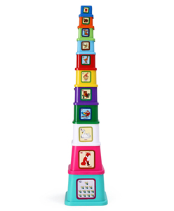 GIRNAR STACKING TOWER ประกอบด้วยถ้วยซ้อนกันได้ 11 ใบ เด็กสามารถเรียนรู้สี ขนาด ตัวอักษร และตัวเลขได้ - Product Image 1