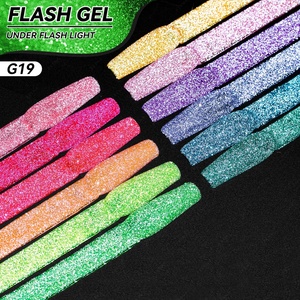 JTING Super Flashing 12 couleurs Néon Réfléchissant Gel Polish Set OEM Private Label Diamond Glitter Disco Gel Nail Polish Supplies - Product Image 1
