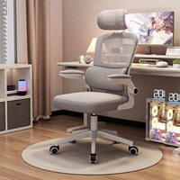 Chaise de bureau ergonomique en plastique, réglable en hauteur, siège pivotant, base 5 étoiles, accoudoirs rotatifs, appui-tête pour ordinateur et chambre