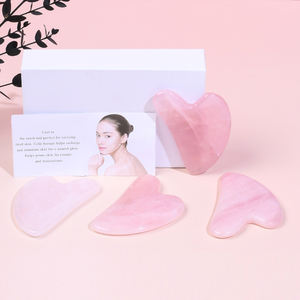 Quartz Rose Naturel Gua Sha Visage Soins de La Peau Outil De Beauté Cristal Rose Pierre De Jade Guacha Conseil Logo Personnalisé Visage <span class=keywords><strong>Guasha</strong></span> Masseur - Product Image 3