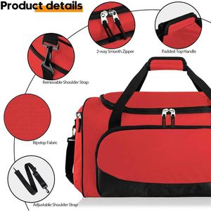 Bolsa Deportiva Uarition de 50L, Roja, Grande, para Deportes, Entrenamiento, Viajes, Resistente, con Correa Ajustable - Product Image 5