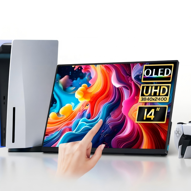 14 Inch 4K UHD OLED Professional Monitor 3840x2400 Touch Creative Display Color Accurate Screen for Design Photo Editing