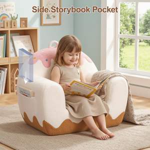 Sofa anak-anak Sherpa lembut kustom OEM/ODM, Sofa terkompresi dengan desain es krim stroberi - Product Image 5