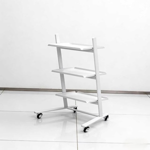 รถเข็นสเตนเลสสตีลแบบพับได้สำหรับร้านเสริมสวย ดีไซน์ทันสมัย ล้อ 4 ล้อ เคลื่อนย้ายง่าย แข็งแรง ทนทาน เหมาะสำหรับร้านทำผม ยืดผม และทำสีผม - Product Image 3