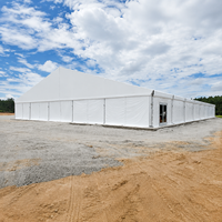 Tenda Gudang COSMOS Bentangan Lebar Rangka Aluminium Paduan Kain PVC Tahan Api Anti UV Penyimpanan Sementara Empat Musim