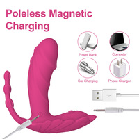 Vente en gros usine : Mini vibromasseur 3-en-1 avec fonctions de succion clitoridienne et stimulation du point G, culotte portable, télécommande via application, rechargeable par USB