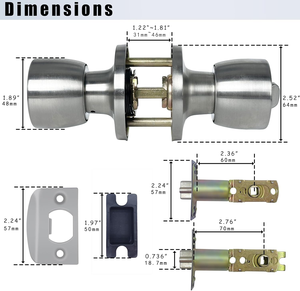 2025 Bestseller-Tür knauf mit Schloss und Schlüssel Außen-und Innen türschloss für den Gewerbe-und Wohnbereich der Haustür - Product Image 2