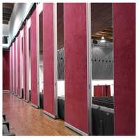 Cloison mobile d'auditorium avec cadre en aluminium, panneau en MDF, tissu, bois, plaque de plâtre pour séparateur sans rail ignifuge