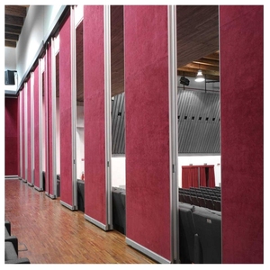 Auditorium di chuyển phân vùng tường với khung nhôm MDF vải Panel gỗ tấm thạch cao cho chống cháy trackless Divider - Product Image 4