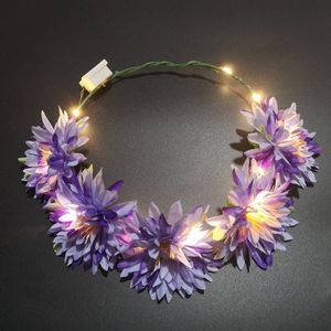 Guirlande de fleurs en gros, lumières LED de luxe pour l'extérieur, grande guirlande de fleurs pour enfants, femmes, couronne de fête, <span class=keywords><strong>mariage</strong></span>, <span class=keywords><strong>serre</strong></span>-tête de fleurs - Product Image 3