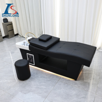 Mobilier de Salon de Beauté Fauteuil Lave-Tête Électrique Incurvé pour Spa Japonais, Lit de Massage Thaïlandais pour Thérapie Capillaire