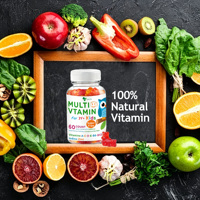 Complément alimentaire multivitaminé végétalien pour enfants OEM, 60 oursons gommeux sans sucre, pour soutenir la fonction immunitaire et la croissance saine