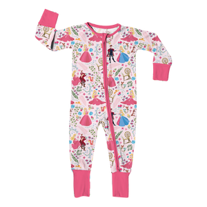 Pyjamas décontractés en bambou tricoté pour tout-petits, doux, thème <span class=keywords><strong>princesse</strong></span> d'été, motif personnalisé, vêtements de nuit à manches longues en bambou - Product Image 3