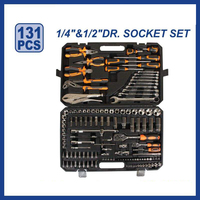 131 pièces Chrome Vanadium ensemble d'outils ménagers 1/4 "3/8" 1/2 "pouces Kit de douilles de pilote ensemble embouts de tournevis boîte à outils de réparation automatique