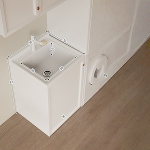 Mueble de lavabo individual de aluminio con diseño de panal, estilo francés, para balcón, con drenaje, para el hogar - Product Image 5