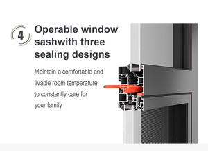 Derchi Nhà Sản Xuất Mỹ Nfrc Tối Giản Nghiêng & Lần Lượt Cửa Sổ Cửa Sổ Phòng Ngủ Cách Âm Nhôm Cửa Sổ Với Flyscreen - Product Image 6