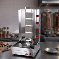 Machine à kebab au gaz commerciale à 3 brûleurs, rôtissoire verticale de 30 kg pour shawarma, idéale pour les magasins de kebab