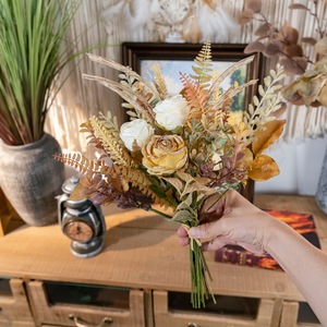 ช่อดอกกุหลาบประดิษฐ์ CallaFloral ทำจากผ้าพลาสติกถัก สำหรับตกแต่งงานแต่งงานและบ้าน CF02026 - Product Image 2
