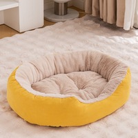 Nouveau lit rond en peluche pour chat, confortable et chaud, pour un sommeil profond, coussin pour chat, lit pour chat en forme de beignet