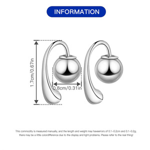 Pendientes de metal con cuentas en forma de lágrima de cobre blanco, diseño original y exclusivo, pendientes versátiles para mujer, gran éxito de ventas. - Product Image 2