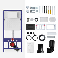 TS005T Cadre de toilette mural moderne de 1180mm avec réservoir dissimulé à double plaque de chasse blanche en HDPE pour salle de bain