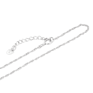 Smooth Ripple Textured White Pt950 Slim Wrist Cord With Wave Segments For Daily Female <b>Stack</b> Lightweight Platinum Wrist Trinket - Product Image 5