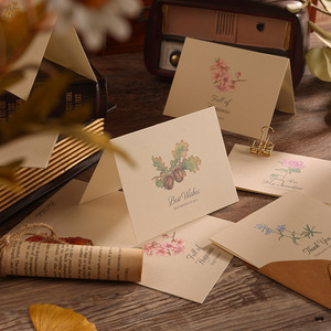 <span class=keywords><strong>การ์ด</strong></span>อวยพรแบบ<span class=keywords><strong>จีน</strong></span>รักษ์โลก ลายดอกไม้และใบไม้ แบรนด์ HAOXUAN - Product Image 3