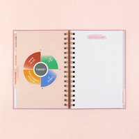 Cahier à spirale rose A5 à impression personnalisée mise à jour 2024 2025 objectifs commerciaux académiques planificateur Journal Agenda cahier