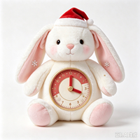 Fabrication sur mesure ODM/OEM de jouets en peluche personnalisés avec design IA, incluant des peluches mignonnes en forme de lapin avec horloge et des animaux en peluche amusants, pour la vente en gros directe usine.