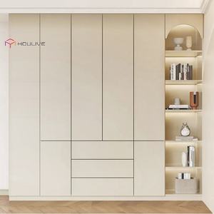 Puerta de Madera Maciza de Estilo Moderno con Acabado Lacado en Color Blanco, Puertas Batientes <span class=keywords><strong>para</strong></span> Armarios, Ecológicas, Personalizadas <span class=keywords><strong>para</strong></span> Dormitorio - Product Image 4