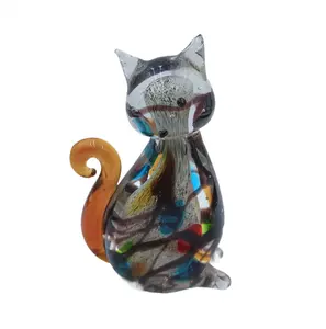 Большая распродажа причудливых муранских стеклянных скульптур кота художественное стекло котенок ручной работы стеклянное животное для украшения дома для украшения отеля