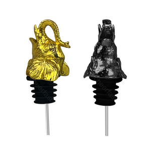 Bán Chạy Nhất Vintage Kim Loại Wine Bottle Champagne <span class=keywords><strong>Pourer</strong></span> Stopper Voi Đầu Hình Động Vật Đầu Chai Tốc Độ <span class=keywords><strong>Pourer</strong></span> - Product Image 6