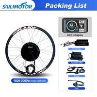 Kit de moteur de moyeu Sailimotor haute puissance 48v 1500w 52v 60v 2000W, kit de conversion de vélo électrique MTX 52V 72V 3000w avec batterie au lithium en option